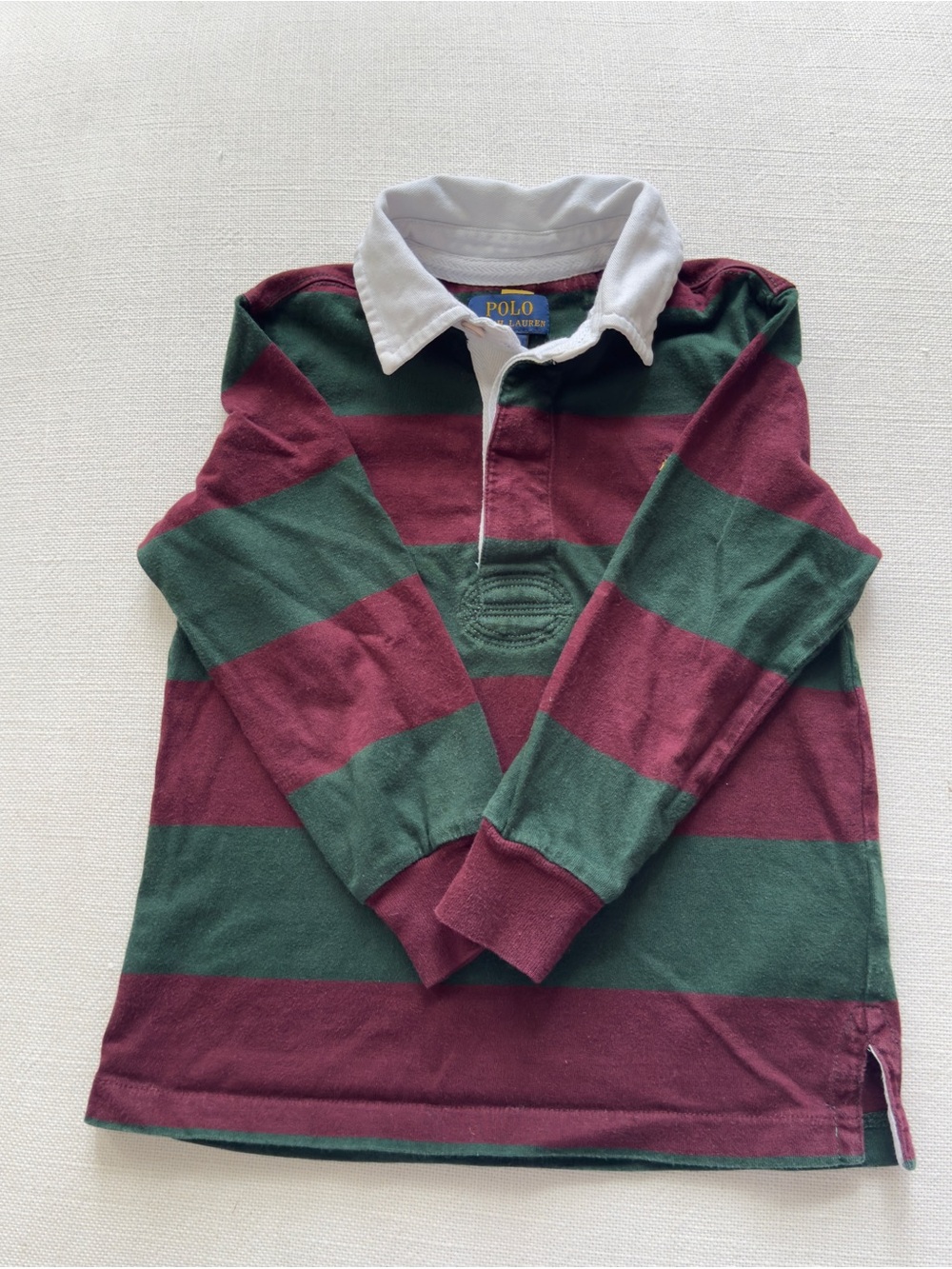 Polo by Ralph Lauren Boys' Burgundy & Forest Green Rugby Shirt